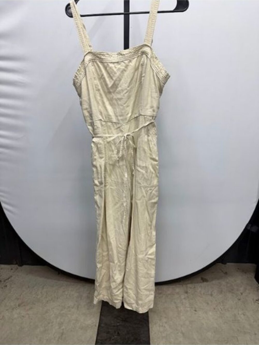 Old Navy Sleeveless Linen-Blend Tie-Belt Wide-Leg Jumpsuit
